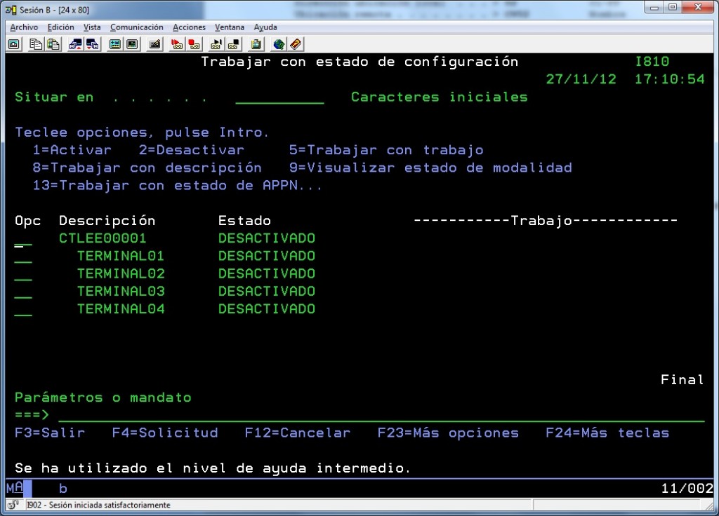 Terminales y controlador